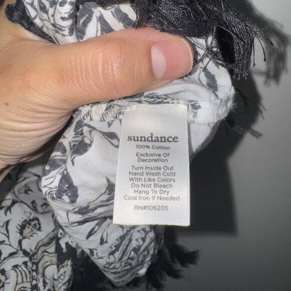 Sundance Catalog Isola Bella Tank Top Woman’s Size L White Black Fringe Tassel - Picture 8 of 9